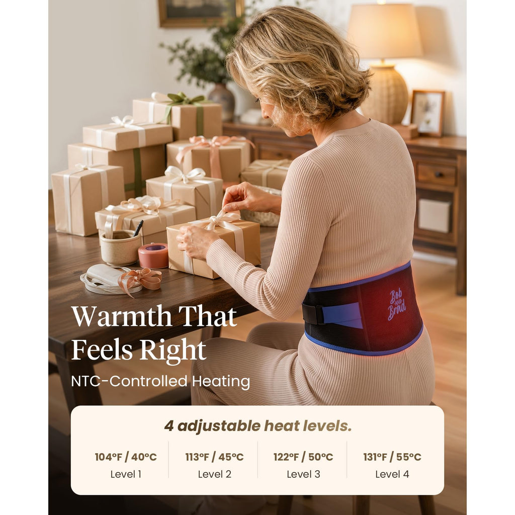 BOB AND BRAD Cordless Heating Pad for Back, Red Light & Cooling Gel Pack