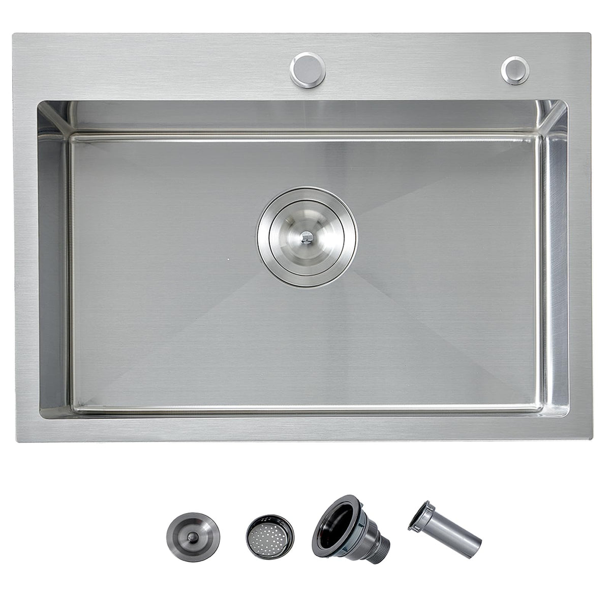 28 Inch Undermount Kitchen Sink Black, 28x18 Gunmetal Black 16 Gauge Stainless Steel Single Bowl Under Mount Commercial Kitchen Sinks 9 Inch Deep Includes Drain