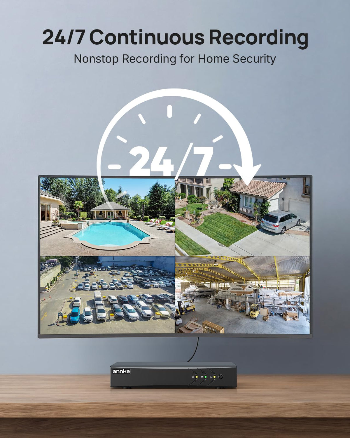ANNKE 8 Channel Wired Security Camera System, 8 x 5MP Outdoor Cam, 1TB HDD