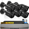 OOSSXX 4K PoE Outdoor Home Security Camera System Wired, 8CH NVR 2TB HDD