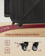 VASAGLE Mobile Kitchen Island with Trash Can Storage, Drop Leaf
