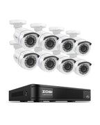 ZOSI 3K Lite Wired Security Camera System Outdoor, 8 X 2MP Cameras, 1TB HDD