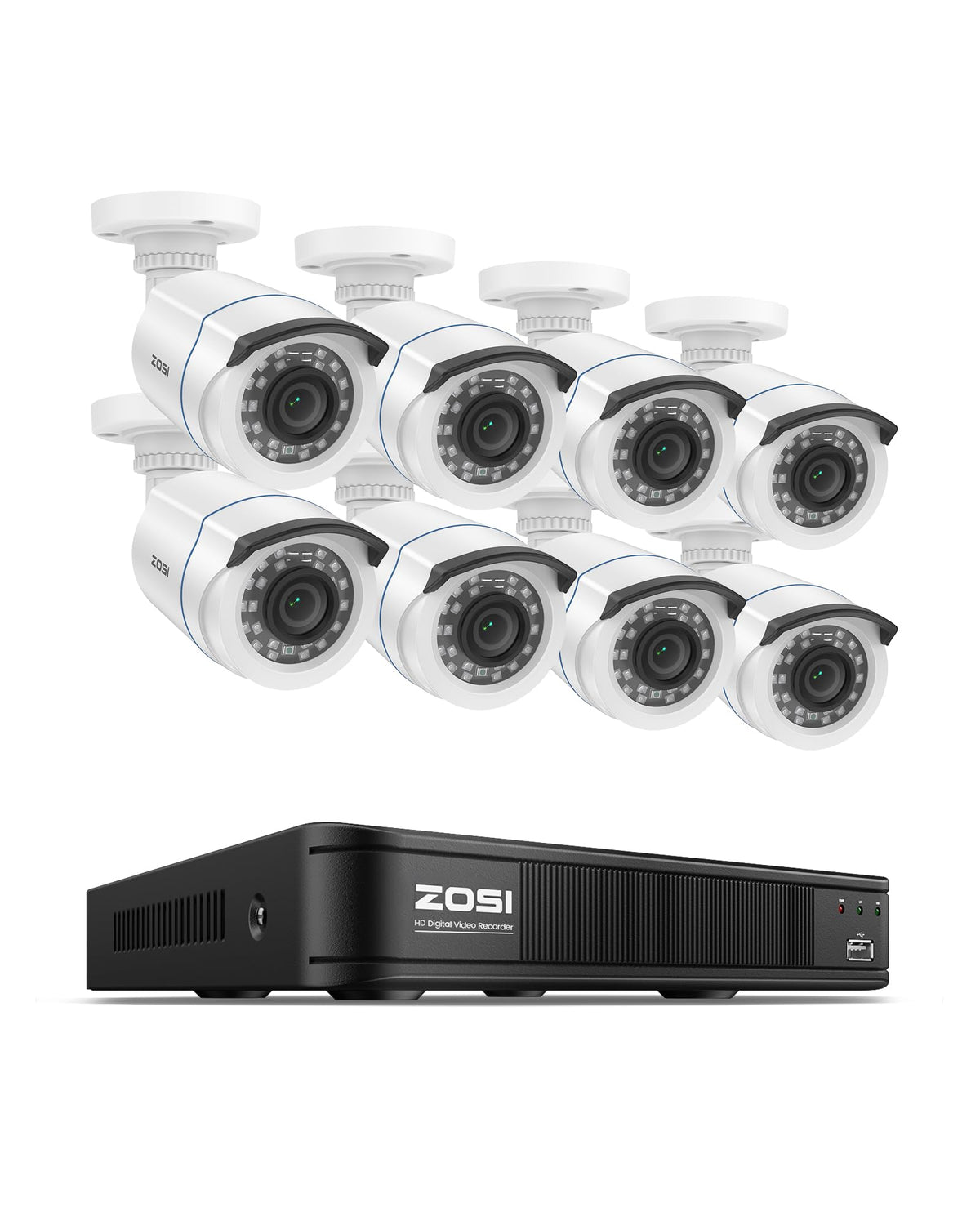 ZOSI 3K Lite Wired Security Camera System Outdoor, 8 X 2MP Cameras, 1TB HDD