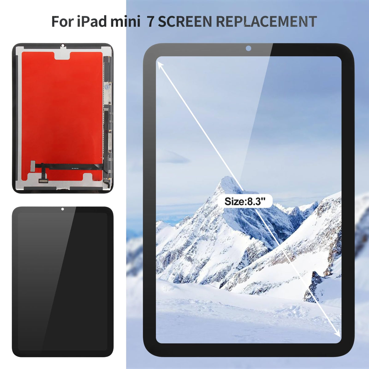 for iPad mini 7 Screen for iPad mini 7 LCD Display for iPad mini A2993 Screen Replacement Touch Digitizer Assembly A2995 A2996 A17 Pro 2024 Black