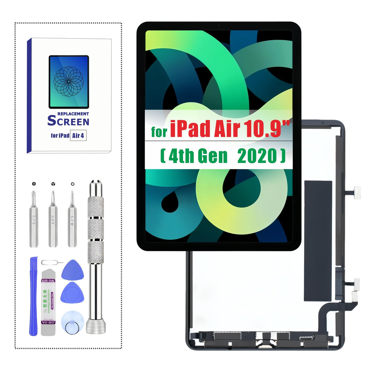 ZTR for iPad Air 4 4th Gen (2020) 10.9” Screen Replacement LCD Display for A2324 A2316 A2325 A2072 Touch Screen Digitizer Full Assembly with Tools