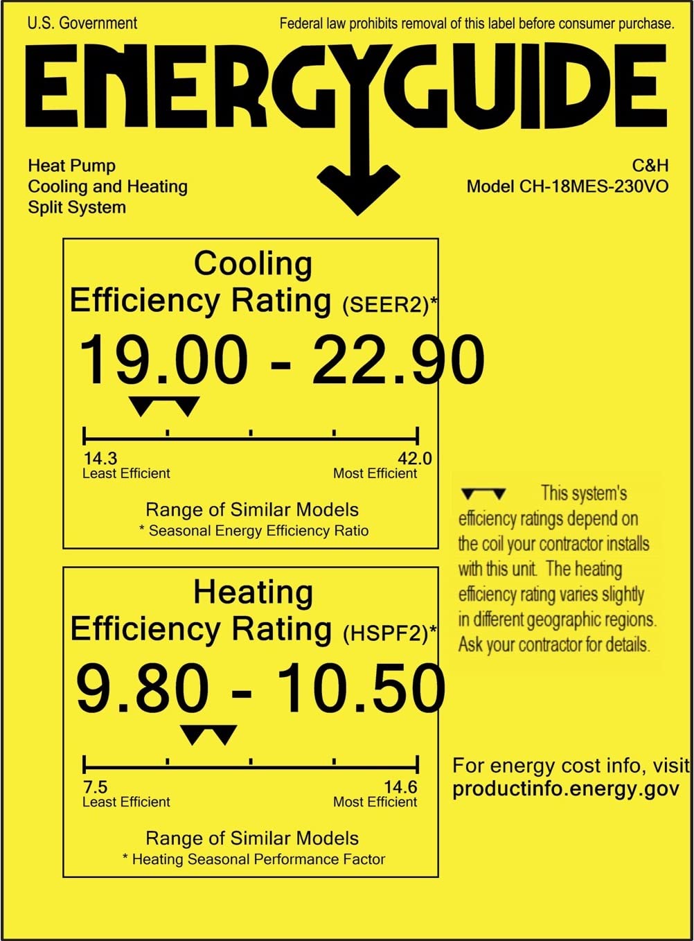 Cooper & Hunter 18,000 BTU 2-Zone Wall Mount Mini Split, 22.5 SEER, 230V