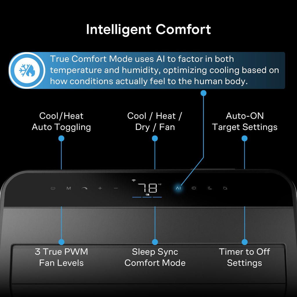 AC Infinity Smart Portable Air Conditioner 5-in-1, All-Season Cool & Heat