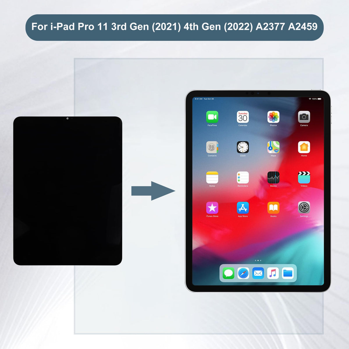 LCD Digital Display Compatible with iPad Pro 11 3rd Gen (2021) 4th Gen (2022) A2377 A2459 A2301 A2759 A2761 A2762 11" LCD Display Touch Screen Assembly with Tools