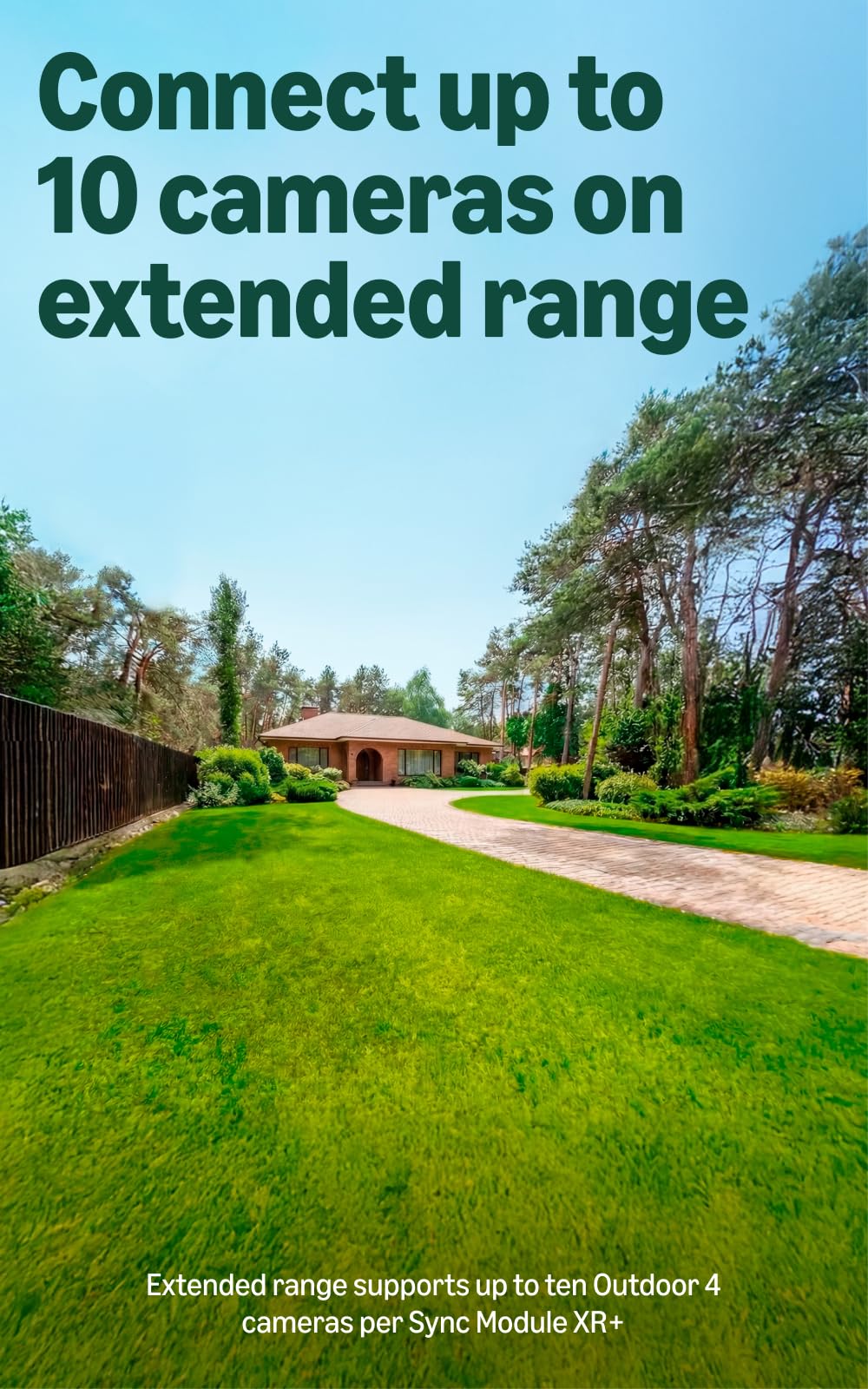 Blink Outdoor XR+ and Wired Doorbell 2K+ — Extended range wireless Outdoor 4 camera and 2K hardwired doorbell. Sync Module XR+ included — 6 camera system + doorbell