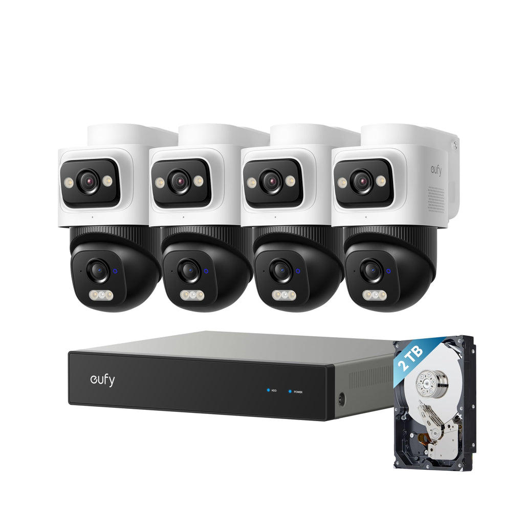 eufy Security NVR System E50, 8-Cam Kit, 4K Dual-Lens Bullet-PTZ, 4TB HDD