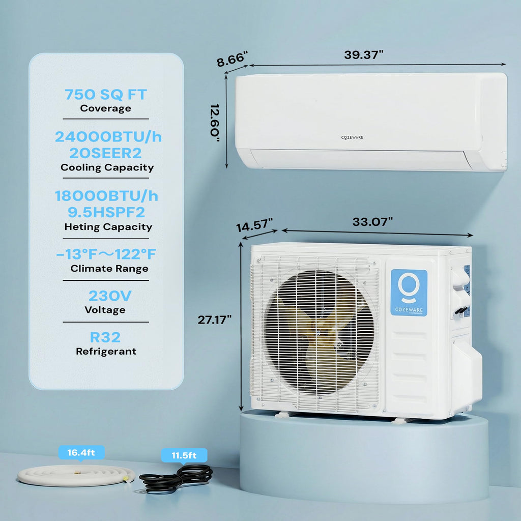 12000BTU E-Save Mini Split AC/Heating System 20 SEER2 115V