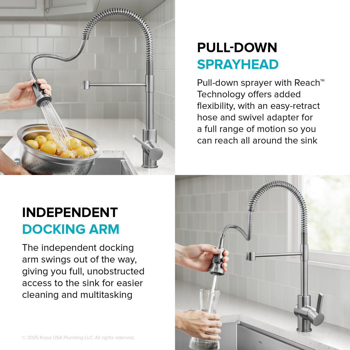 KRAUS Spot Free Stainless Steel Pre-Rinse Kitchen Faucet KPF-1690SFS