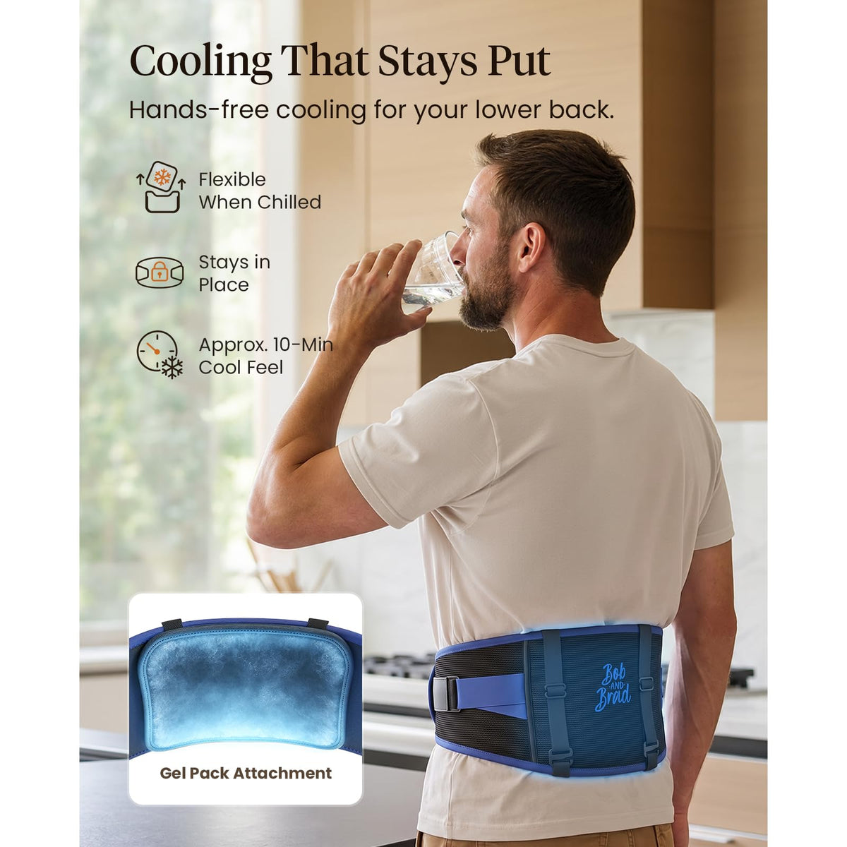 BOB AND BRAD Cordless Heating Pad for Back, Red Light & Cooling Gel Pack