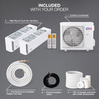 Cooper & Hunter 18,000 BTU 2-Zone Wall Mount Mini Split, 22.5 SEER, 230V