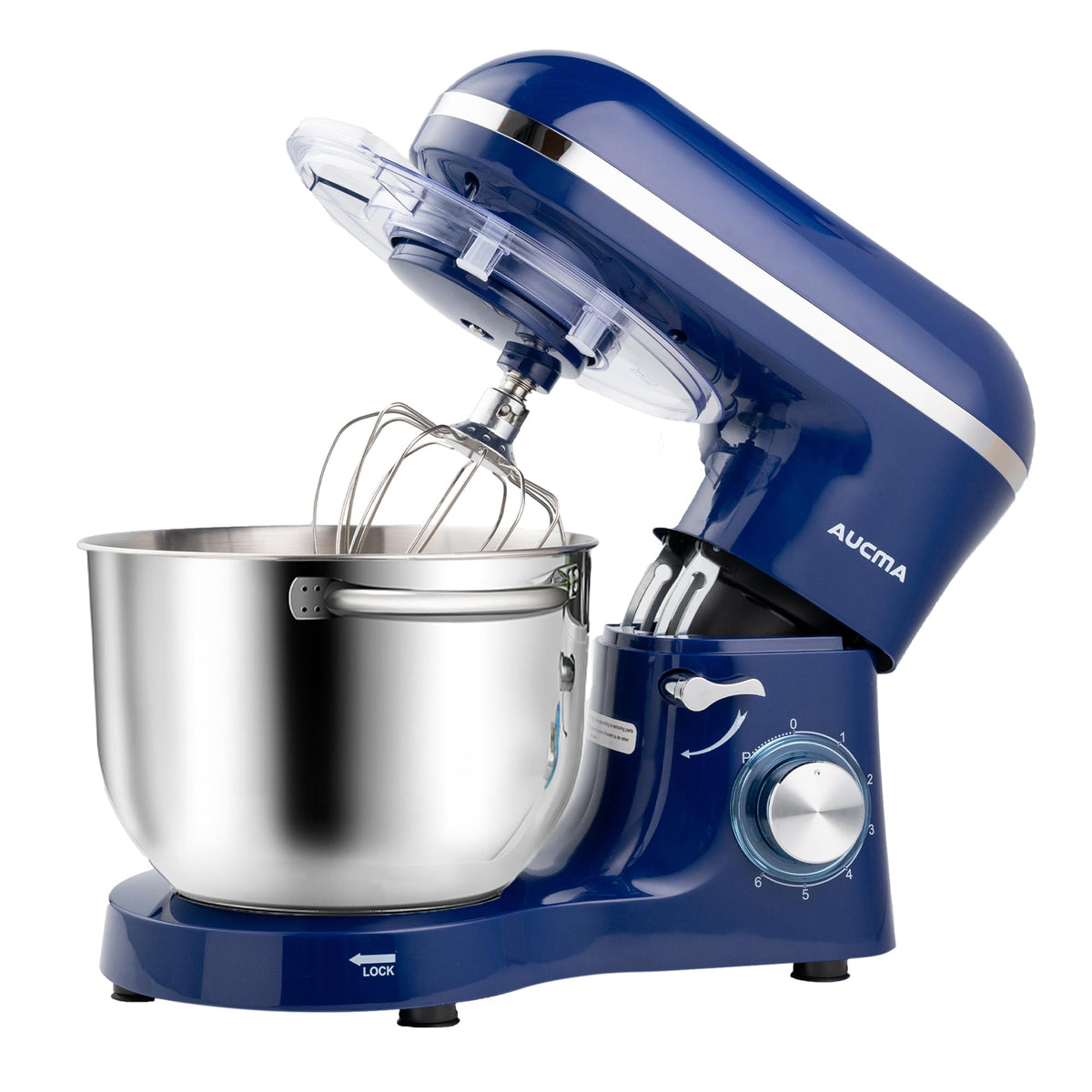 Aucma Stand Mixer,8QT 900W Tilt-Head Food Mixer, Kitchen Electric Mixer with Dough Hook, Wire Whip & Beater (Gray, 8QT)