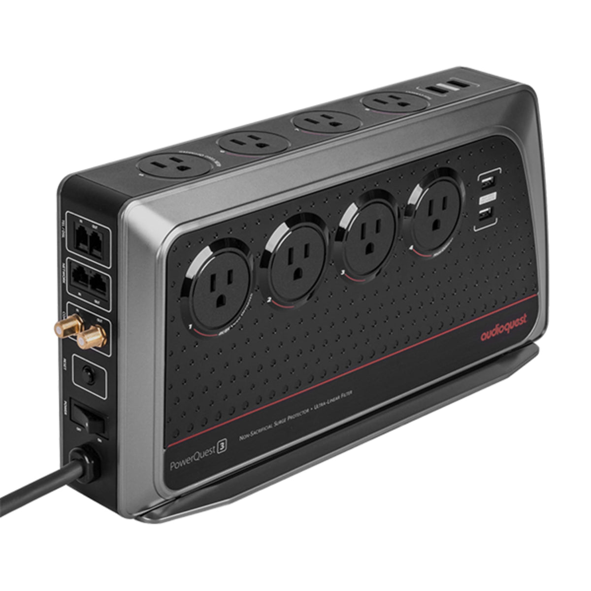 AudioQuest PowerQuest 3 ñ Power Conditioner/Non-Sacrificial Surge Protector ñ Power Strip ñ 8 Outlets ñ 4 USB Charging Ports (PQ3)