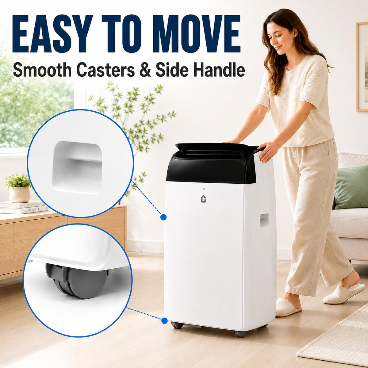 GarveeLife 14000 BTU Portable Air Conditioners, 4-in-1 Indoor AC Unit with Cooling, Dehumidifier, Fan, Follow Me, 24-Hour Timer, Remote Control & Window Kit for Bedroom, Home Office, Apartment,