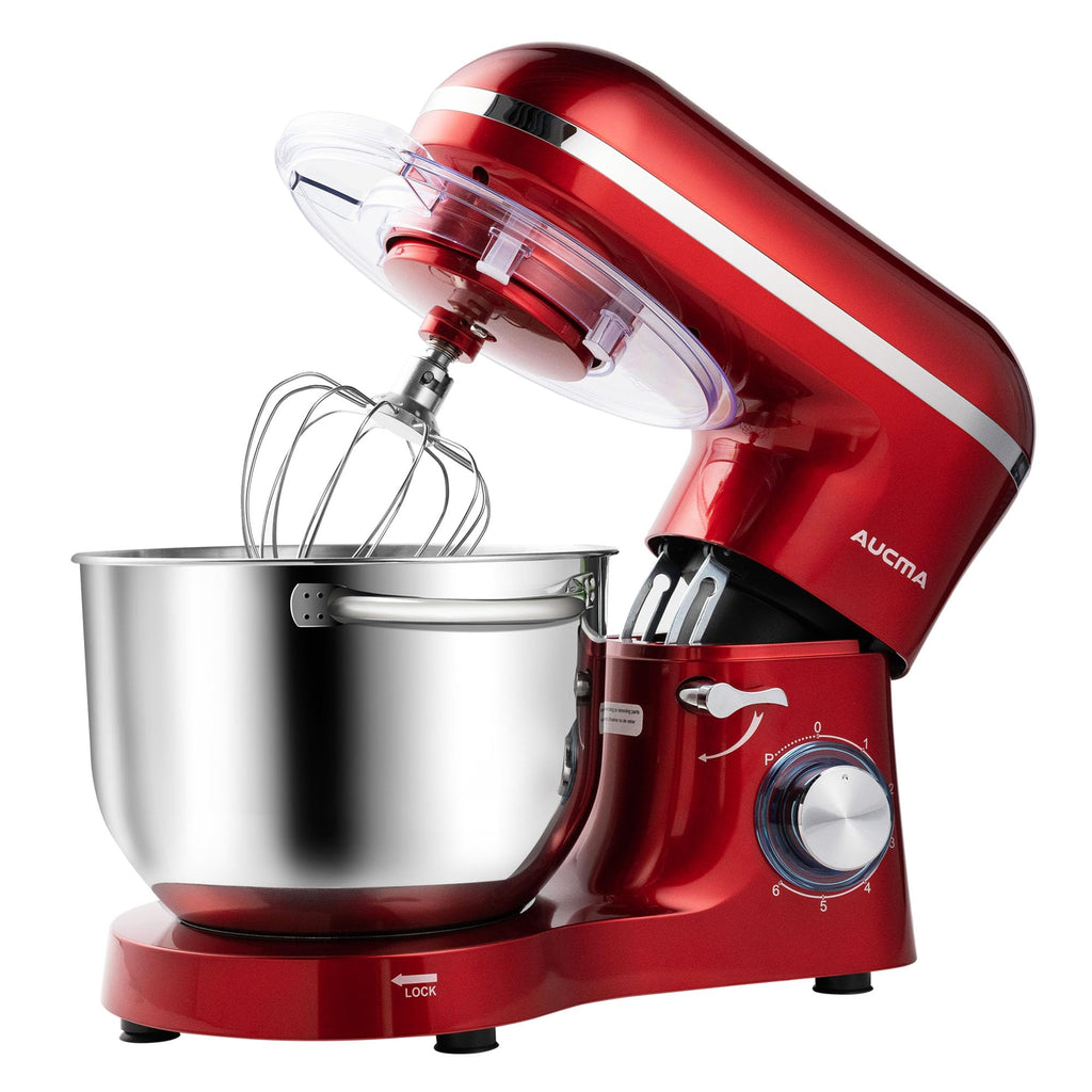 Aucma Stand Mixer,8QT 900W Tilt-Head Food Mixer, Kitchen Electric Mixer with Dough Hook, Wire Whip & Beater (Gray, 8QT)