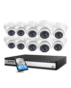 ZOSI 8CH 4K PoE Security Camera System with 2TB HDD, 4X 5MP Dome Cameras