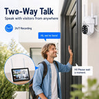 Camcamp Wireless Security Camera System with Monitor, 4 PTZ Outdoor Cameras