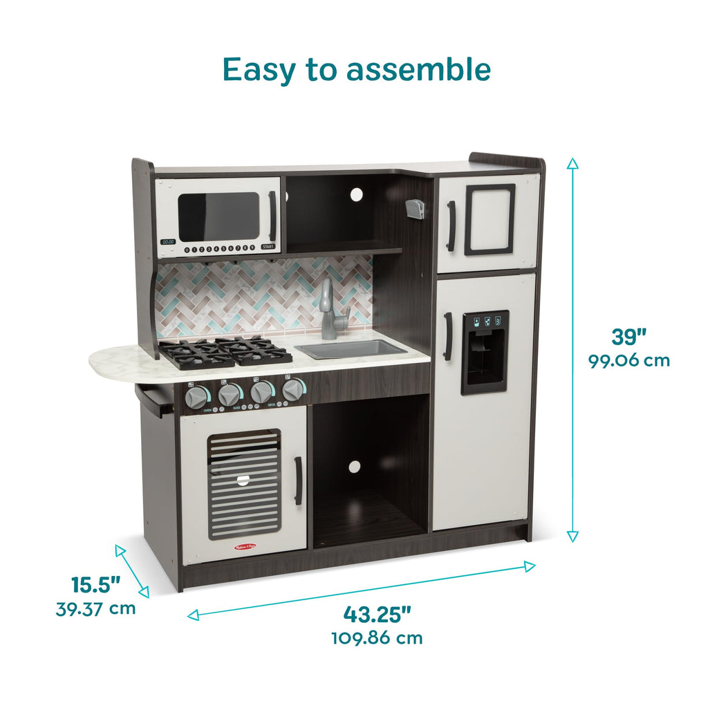 Melissa & Doug Wooden Chef's Pretend Play Toy Kitchen Charcoal