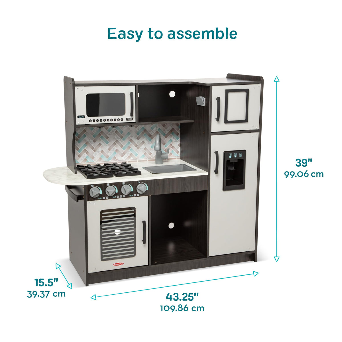 Melissa & Doug Wooden Chef's Pretend Play Toy Kitchen Charcoal