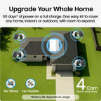 aosu 2K Solar Security Cameras Wireless Outdoor System, 4-Cam-Kit