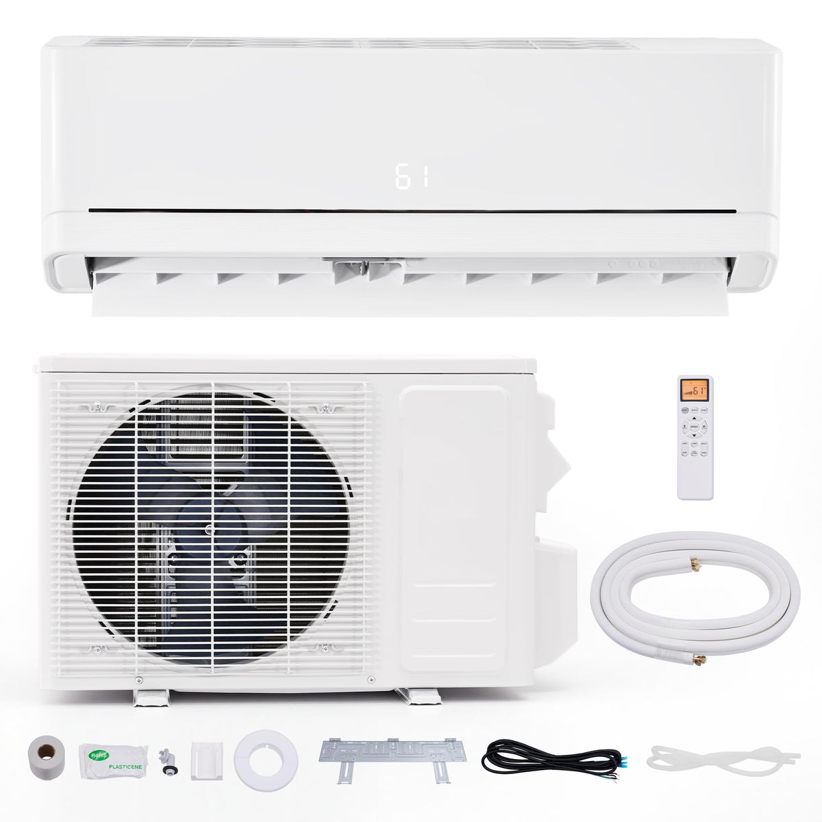 SPECRAFT 18,000 BTU Mini Split Air Conditioner and Heater, Energy-Efficient Inverter, SEER2 18, 220V, Self-Cleaning, Remote & App Control, Quick & Easy Installation, Cooling & Heating for 1250 Sq.Ft.