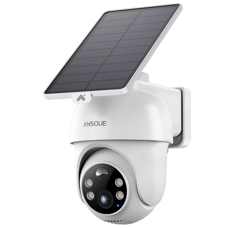 ANSQUE Home Security Cameras Wireless Outdoor, Solar Powered, 4-Cam System