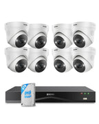 ZOSI 4K 16CH PoE Security Camera System, 12x 8MP Outdoor Cameras, 4TB HDD