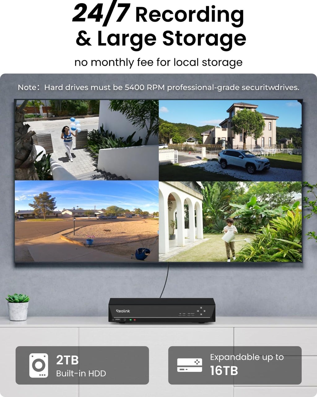 REOLINK 8CH 8MP/4K Security Bullet Camera System with 2TB HDD RLK8-800B4