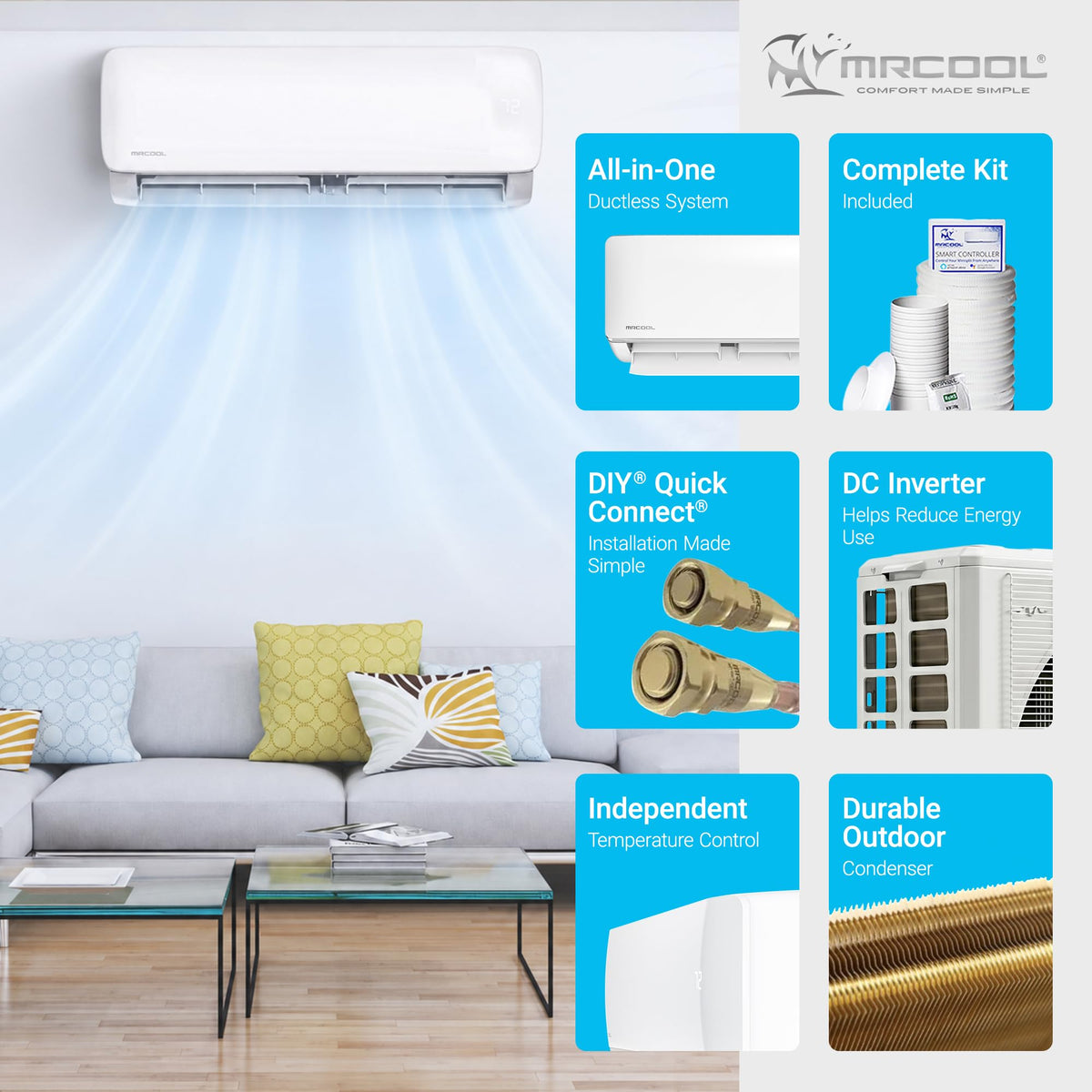 MRCOOL Easy Pro 12000 BTU Ductless Mini Split Air Conditioner Heat Pump