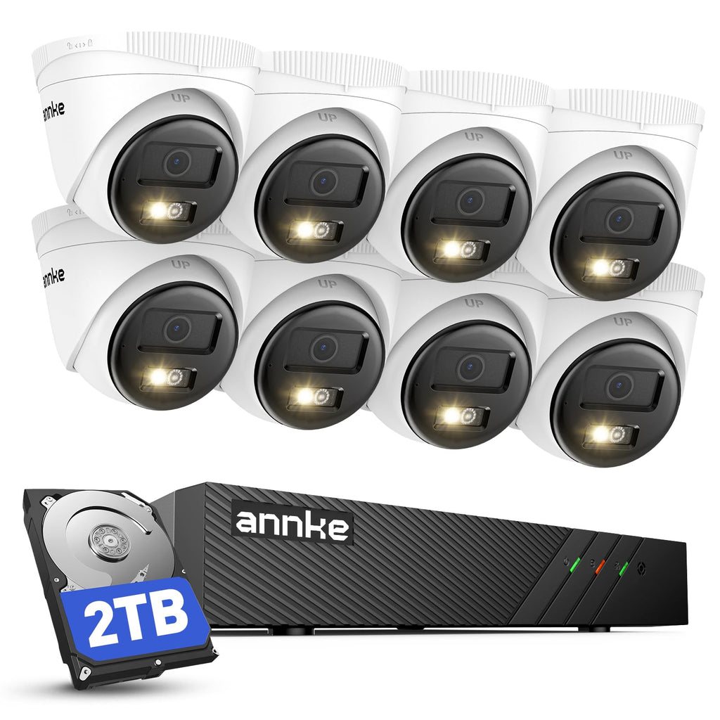 ANNKE 8CH 5MP PoE Security Camera System, 1TB HDD, 4pcs 3K Outdoor IP Cams