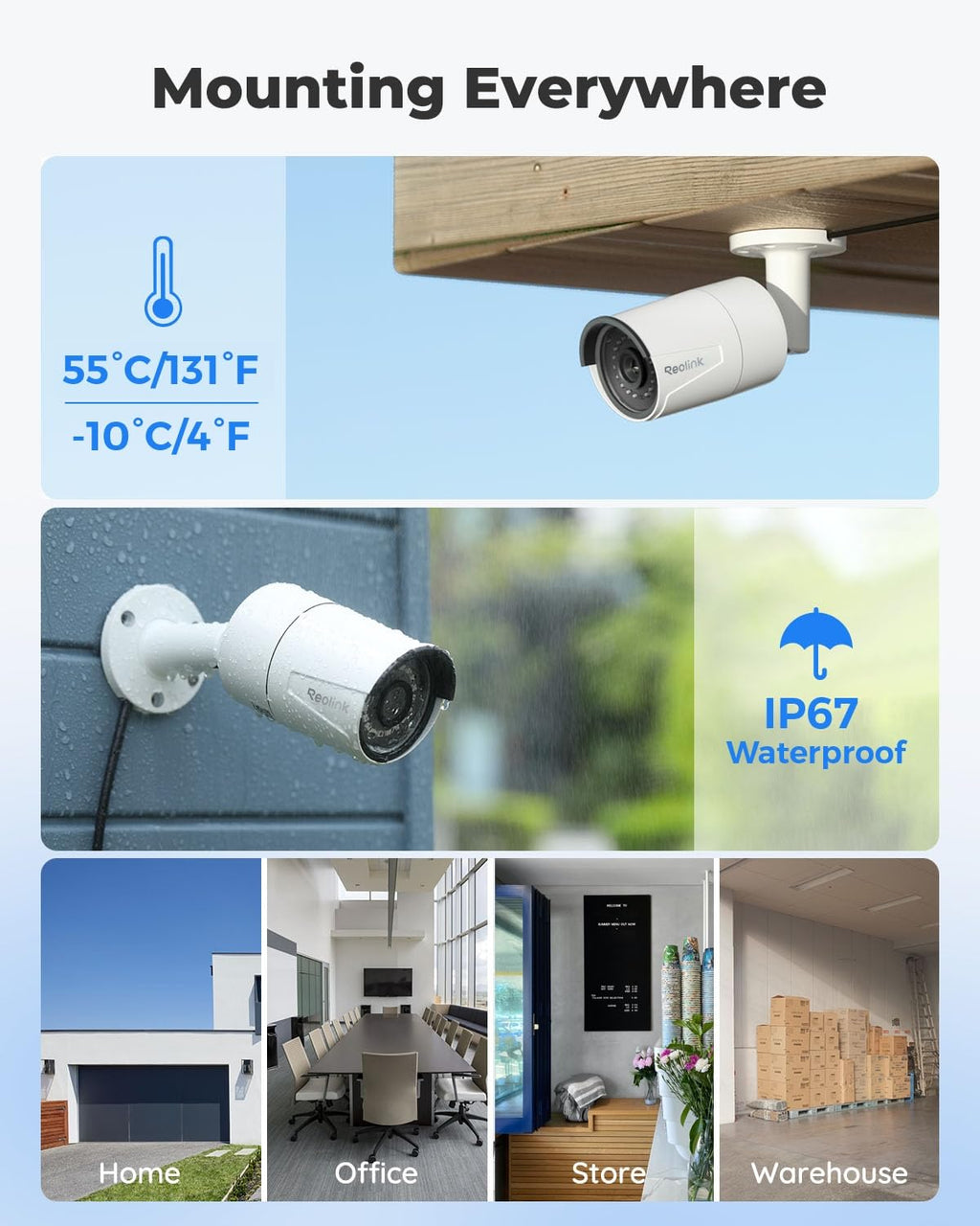 REOLINK 8CH 5MP PoE Security Camera System with 2TB HDD RLK8-410B4-5MP