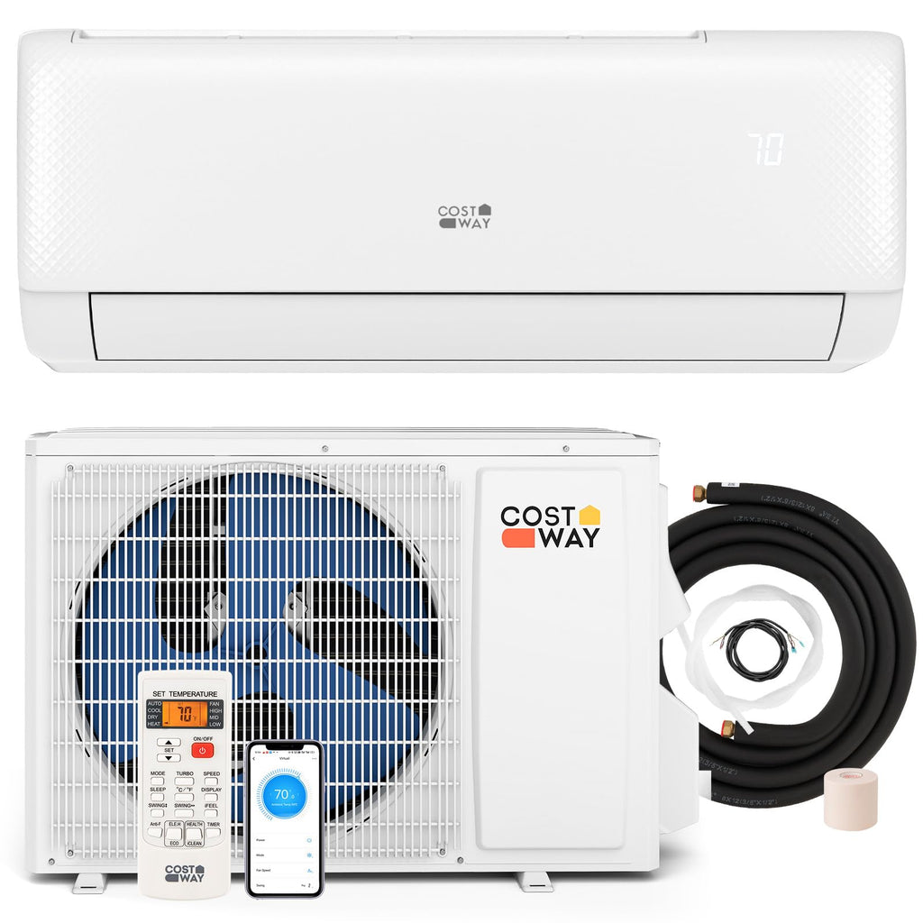 COSTWAY 9000 BTU Mini Split Air Conditioner, with Heat Pump