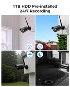 Hiseeu 5MP Home Security Camera System Outdoor, 2.4G/5G Wireless WiFi Pro