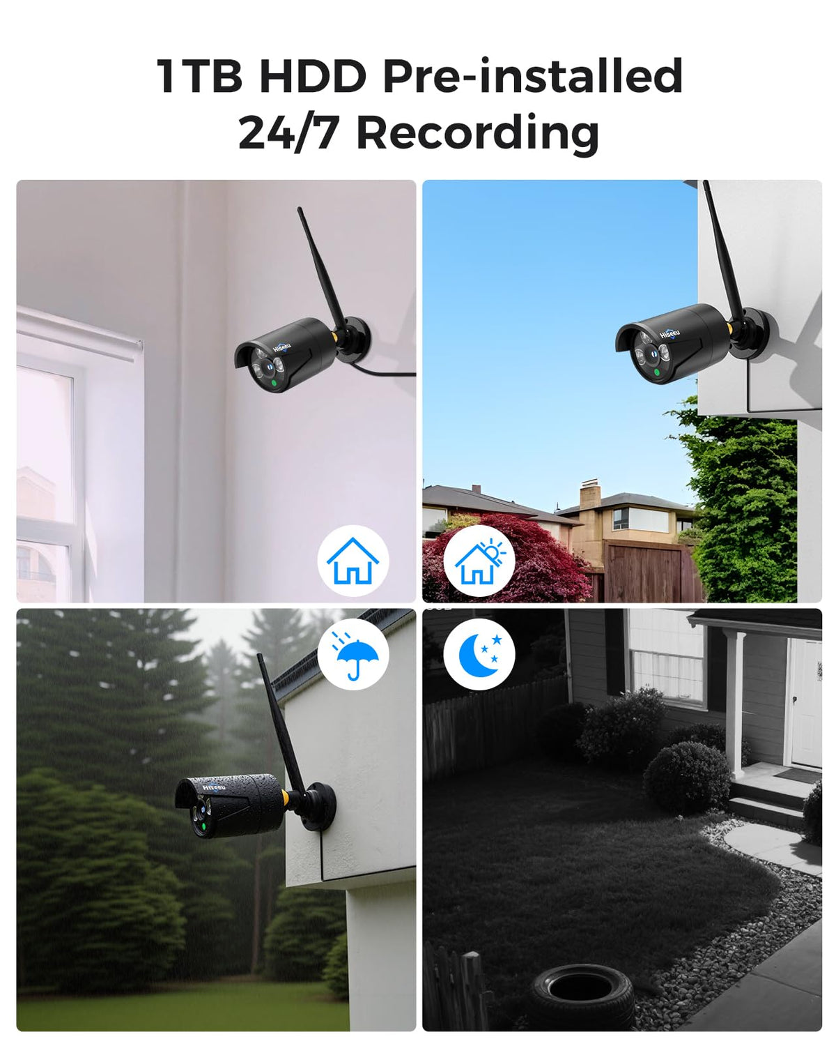 Hiseeu 5MP Home Security Camera System Outdoor, 2.4G/5G Wireless WiFi Pro