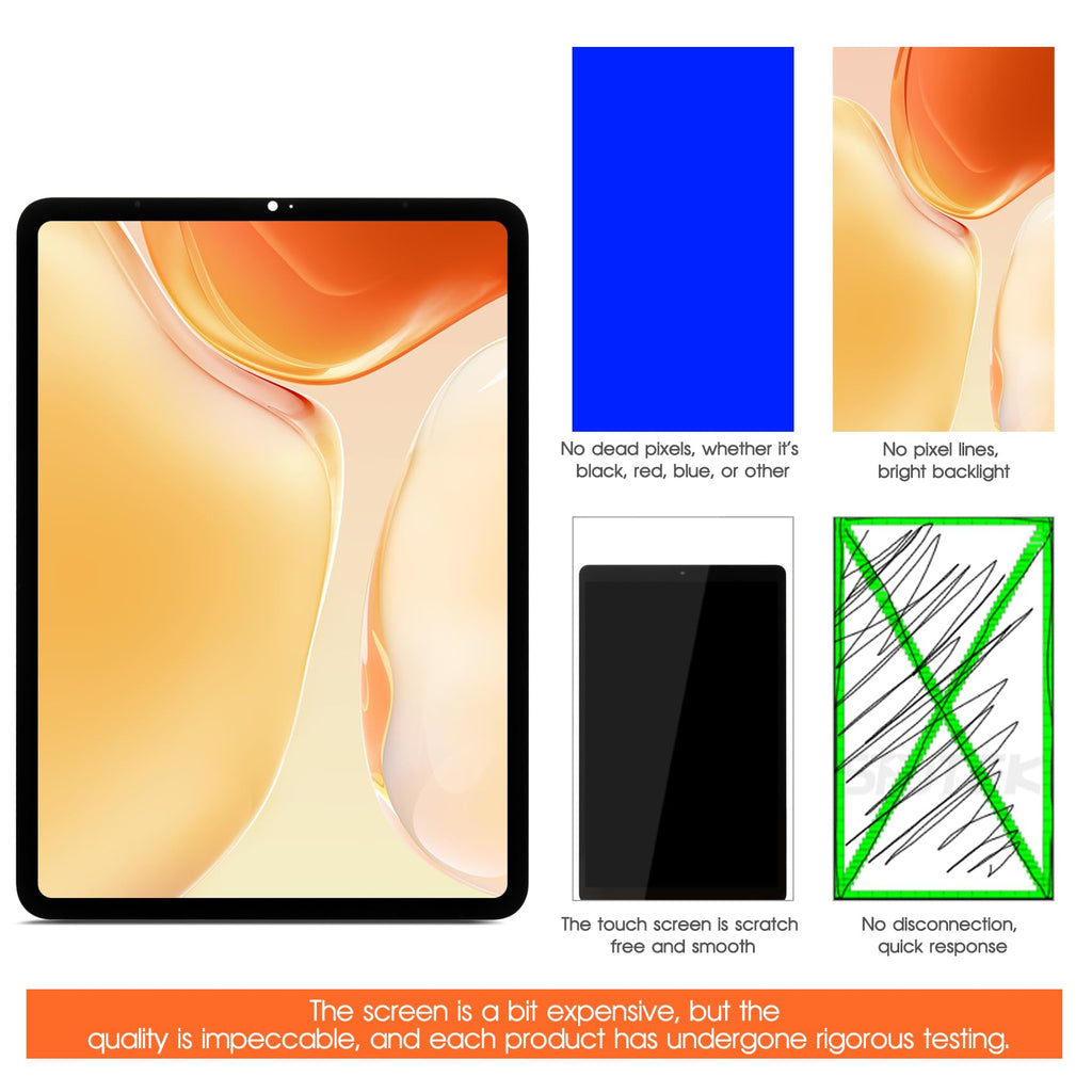 Screen for iPad Pro 11 3rd Gen(2021) Tablet Screen Replacement for iPad Pro 11 4th Gen(2022) LCD Screen A2301, A2459,A2435, A2761 Touch Display Digitizer Assembly Repair Parts(Black)