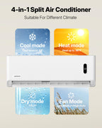 Upstreman 12,000 BTU DIY Mini Split AC & Heat Pump 230V, No Vacuum Required