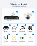 ZOSI 3K Wired Security Camera System, 4 x 1080p Dome Camera Outdoor,1TB HDD