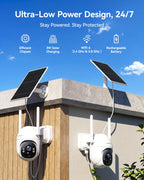 Solar Security Cameras Wireless System with 10" Touch Monitor, 4MP