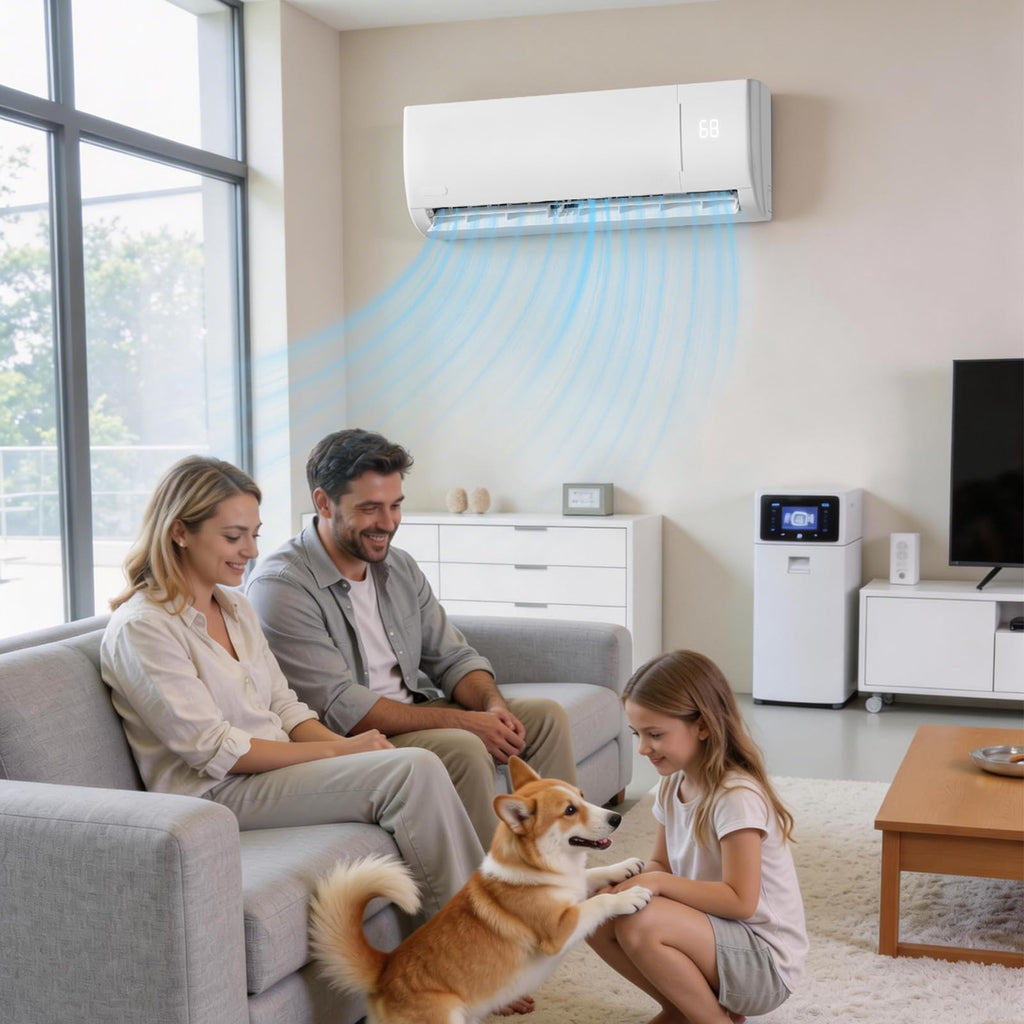 Bonnlo 9000 BTU Mini Split AC/Heating System, 19SEER2 Inverter Ductless Wall AC Unit, Energy Efficient Air Conditioner with Pre-Charged Condenser & Installation Kit, Cools Up to 450 Sq. Ft, 115V