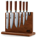 HOSHANHO 7 PCS Kitchen Knife Set, Sharp Japanese Magnetic Knife Block Set