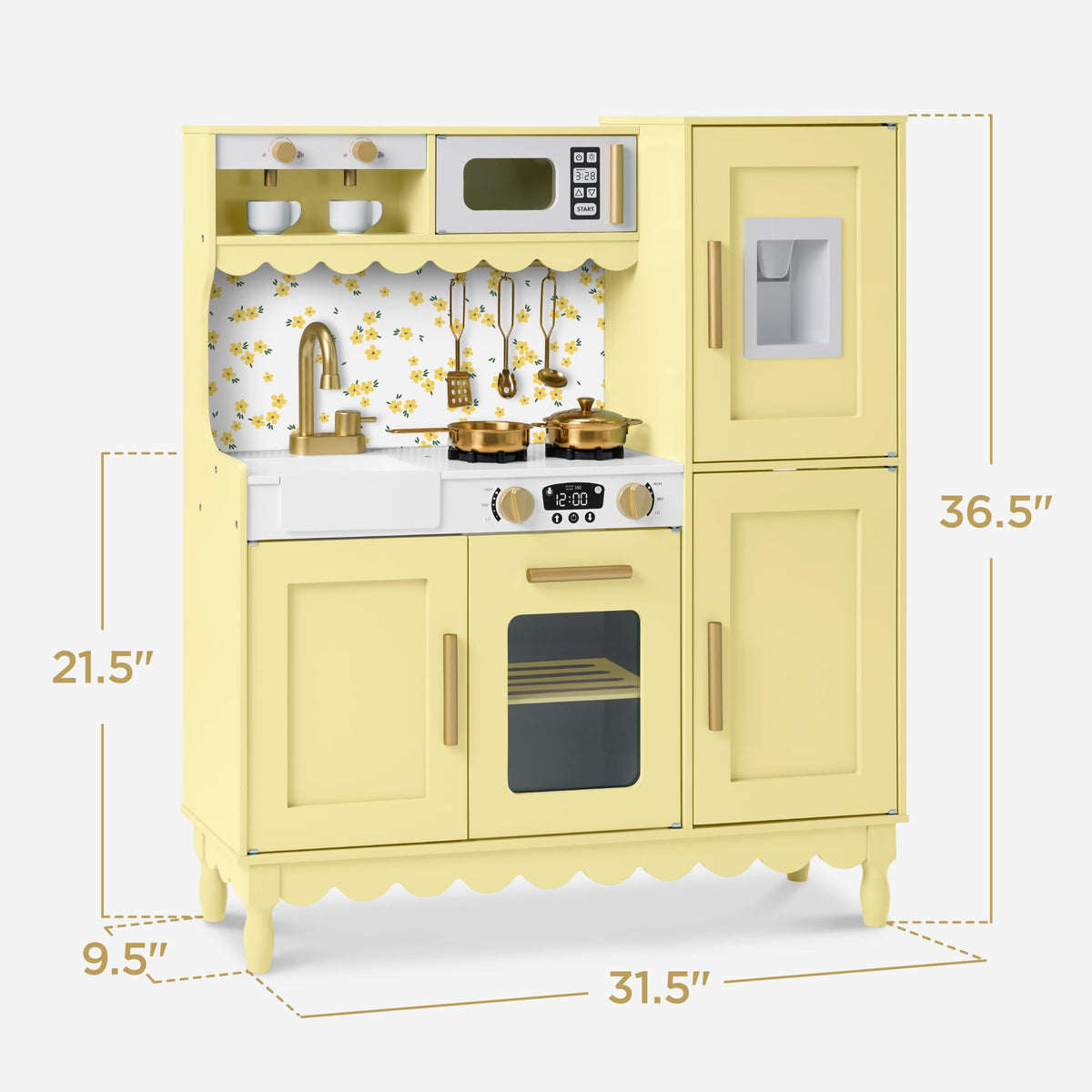 Best Choice Products Deluxe Kids Cottage Play Kitchen for Toddlers, Butter
