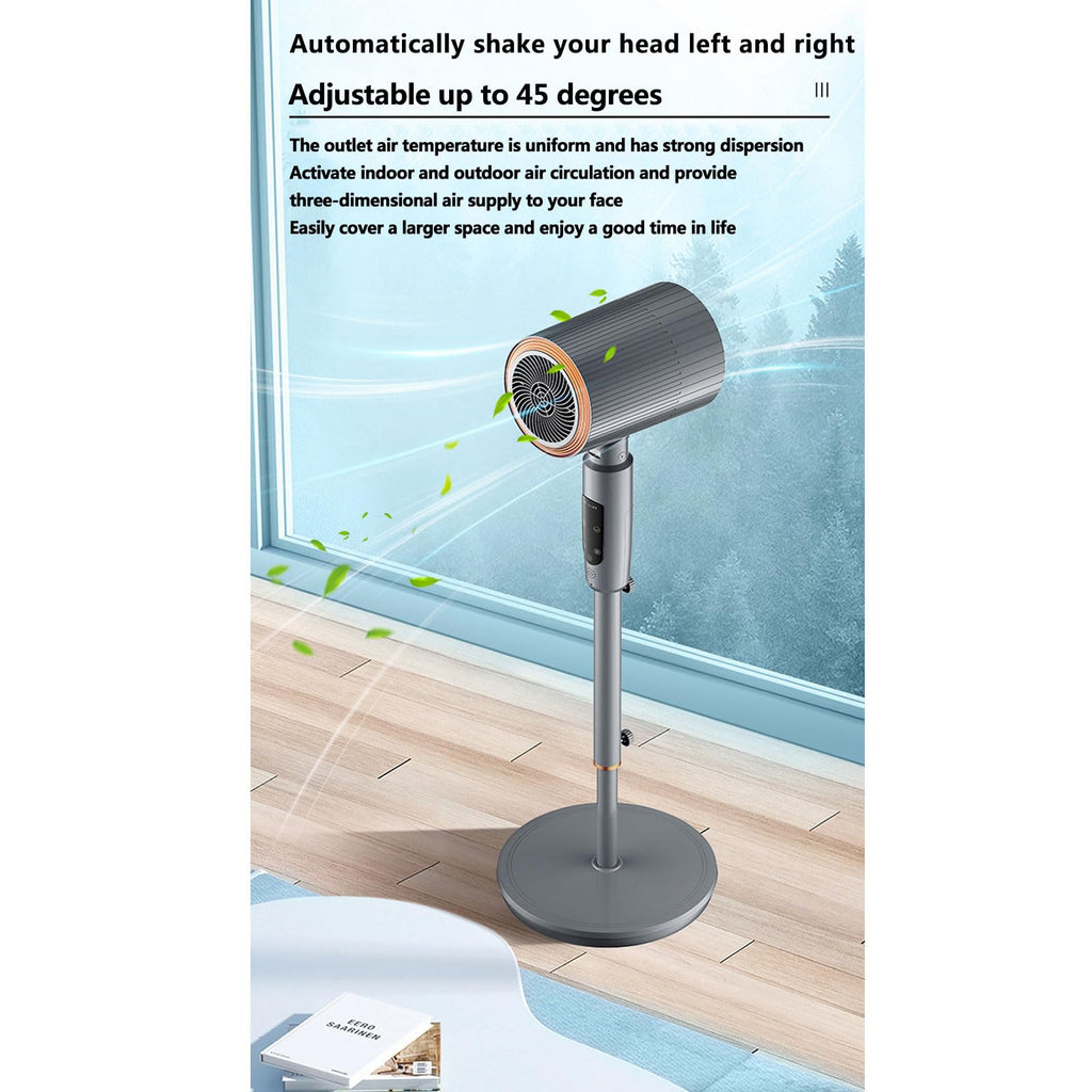 Heating and Cooling Heater, Household Vertical Heater Energy-Saving High-Power Large-Area Heating Circulation Fan 45° Manual Adjustment Up and Down, intelligent voice model,B