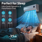Mini Split AC with Heat Pump, Ductless Mini Split Air Conditioner Heat System with Quiet Operation, All-In-One Kit, 24H Timer, 115V, 19 SEER2 Energy Efficient for 750 Sq.Ft