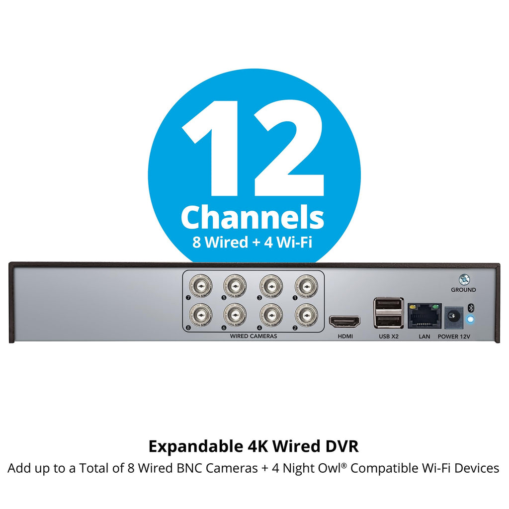 Night Owl 12-Ch Wired DVR, No Cameras Included, Up to 12 Cams, 2TB HDD