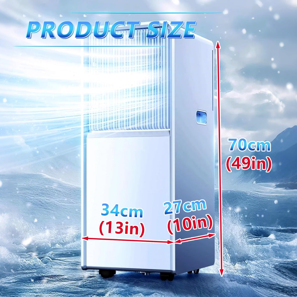 Portable AC Heater and Cooling Unit, 120° Wide Swing, Ultra Quiet Dehumidifier for Office or Bedroom, Remote Control, Energy Efficient All-Season Climate Solution