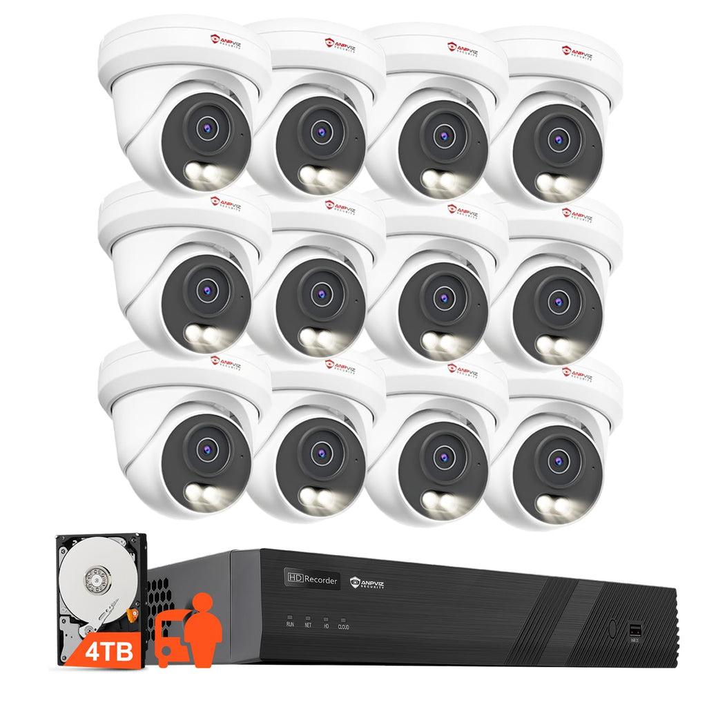 Anpviz 8CH 4K PoE Security Camera System, 6pcs 8MP Wired PoE IP Cameras