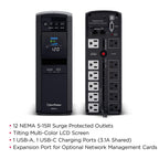 CyberPower CP1500PFCLCD PFC Sinewave UPS Battery Backup and Surge Protector